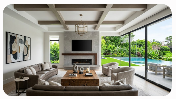 Completed fireplace installation