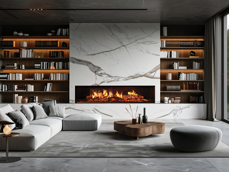 Modern Linear Fireplace